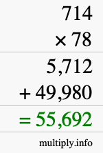 How to calculate 714 times 78 using long multiplication How to calculate 714 times 78 using long multiplication