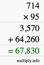 How to calculate 714 times 95 using long multiplication How to calculate 714 times 95 using long multiplication