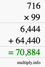 How to calculate 716 times 99 using long multiplication How to calculate 716 times 99 using long multiplication