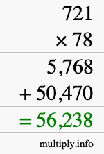 How to calculate 721 times 78 using long multiplication How to calculate 721 times 78 using long multiplication
