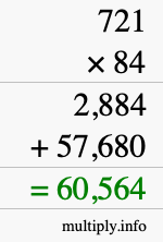 How to calculate 721 times 84 using long multiplication How to calculate 721 times 84 using long multiplication