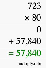 How to calculate 723 times 80 using long multiplication How to calculate 723 times 80 using long multiplication