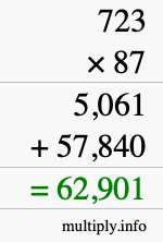 How to calculate 723 times 87 using long multiplication How to calculate 723 times 87 using long multiplication