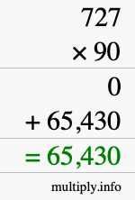 How to calculate 727 times 90 using long multiplication How to calculate 727 times 90 using long multiplication