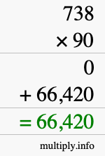 How to calculate 738 times 90 using long multiplication How to calculate 738 times 90 using long multiplication