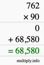 How to calculate 762 times 90 using long multiplication How to calculate 762 times 90 using long multiplication