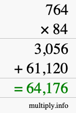 How to calculate 764 times 84 using long multiplication How to calculate 764 times 84 using long multiplication