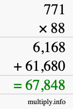 How to calculate 771 times 88 using long multiplication
