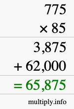 How to calculate 775 times 85 using long multiplication