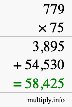 How to calculate 779 times 75 using long multiplication How to calculate 779 times 75 using long multiplication