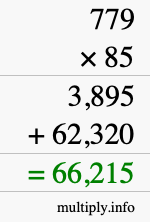 How to calculate 779 times 85 using long multiplication
