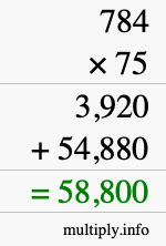How to calculate 784 times 75 using long multiplication How to calculate 784 times 75 using long multiplication