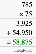 How to calculate 785 times 75 using long multiplication How to calculate 785 times 75 using long multiplication