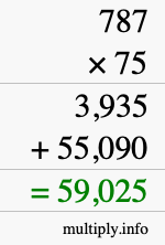 How to calculate 787 times 75 using long multiplication How to calculate 787 times 75 using long multiplication