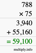 How to calculate 788 times 75 using long multiplication How to calculate 788 times 75 using long multiplication