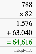 How to calculate 788 times 82 using long multiplication How to calculate 788 times 82 using long multiplication