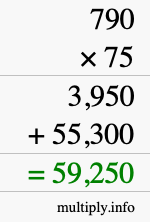 How to calculate 790 times 75 using long multiplication How to calculate 790 times 75 using long multiplication