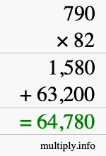 How to calculate 790 times 82 using long multiplication How to calculate 790 times 82 using long multiplication