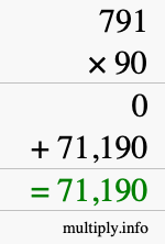 How to calculate 791 times 90 using long multiplication How to calculate 791 times 90 using long multiplication