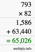 How to calculate 793 times 82 using long multiplication How to calculate 793 times 82 using long multiplication