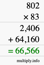 How to calculate 802 times 83 using long multiplication How to calculate 802 times 83 using long multiplication