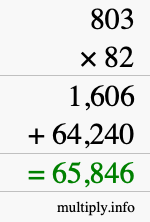How to calculate 803 times 82 using long multiplication How to calculate 803 times 82 using long multiplication