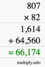 How to calculate 807 times 82 using long multiplication How to calculate 807 times 82 using long multiplication