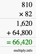 How to calculate 810 times 82 using long multiplication How to calculate 810 times 82 using long multiplication