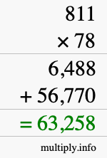 How to calculate 811 times 78 using long multiplication How to calculate 811 times 78 using long multiplication