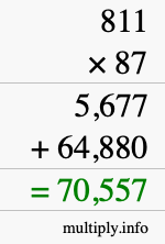 How to calculate 811 times 87 using long multiplication How to calculate 811 times 87 using long multiplication