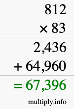 How to calculate 812 times 83 using long multiplication How to calculate 812 times 83 using long multiplication
