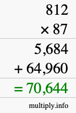 How to calculate 812 times 87 using long multiplication How to calculate 812 times 87 using long multiplication