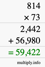 How to calculate 814 times 73 using long multiplication
