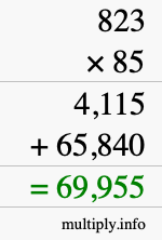 How to calculate 823 times 85 using long multiplication How to calculate 823 times 85 using long multiplication