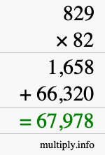 How to calculate 829 times 82 using long multiplication How to calculate 829 times 82 using long multiplication