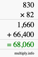 How to calculate 830 times 82 using long multiplication How to calculate 830 times 82 using long multiplication