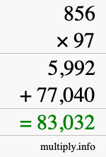 How to calculate 856 times 97 using long multiplication