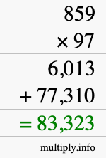 How to calculate 859 times 97 using long multiplication