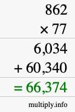 How to calculate 862 times 77 using long multiplication How to calculate 862 times 77 using long multiplication