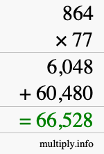 How to calculate 864 times 77 using long multiplication How to calculate 864 times 77 using long multiplication