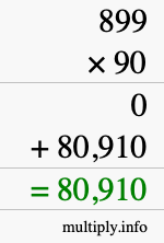 How to calculate 899 times 90 using long multiplication How to calculate 899 times 90 using long multiplication