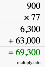 How to calculate 900 times 77 using long multiplication How to calculate 900 times 77 using long multiplication