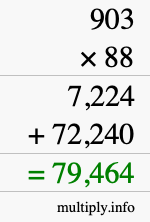 How to calculate 903 times 88 using long multiplication