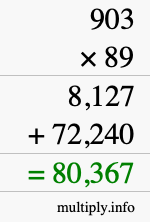 How to calculate 903 times 89 using long multiplication