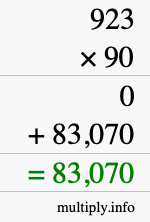 How to calculate 923 times 90 using long multiplication How to calculate 923 times 90 using long multiplication