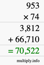 How to calculate 953 times 74 using long multiplication How to calculate 953 times 74 using long multiplication