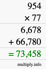 How to calculate 954 times 77 using long multiplication How to calculate 954 times 77 using long multiplication