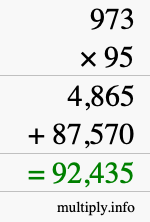 How to calculate 973 times 95 using long multiplication How to calculate 973 times 95 using long multiplication
