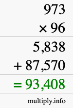 How to calculate 973 times 96 using long multiplication How to calculate 973 times 96 using long multiplication