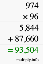 How to calculate 974 times 96 using long multiplication How to calculate 974 times 96 using long multiplication